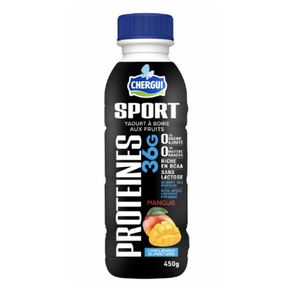 Image de CHERGUI Sport - Yaourt à boire protéiné - Mangue - (450 ml)