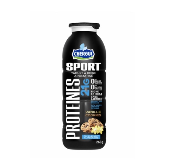 Image de CHERGUI Sport - Yaourt à boire protéiné - Vanille Cookie - (260 ml)